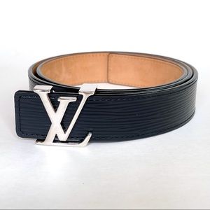 AUTHENTIC LV INITIALES 30MM LEATHER BELT - BLACK